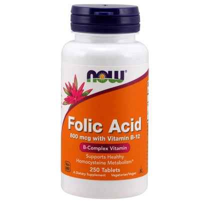 Folic Acid 800mcg 250tabs by Now