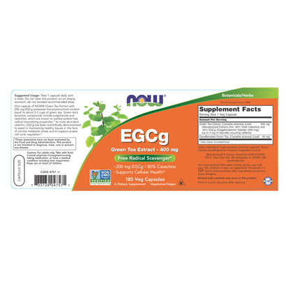EGCg Green Tea Extract 400mg 180VegCaps by Now