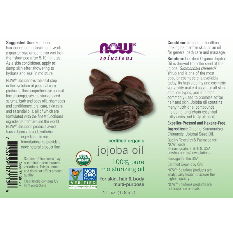 Jojoba Oil Organic 4oz by Now