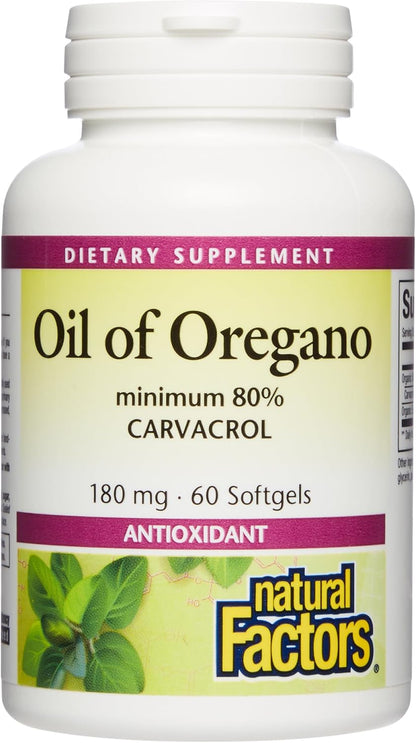 Oil of Oregano 180mg Softgels by Natural Factors