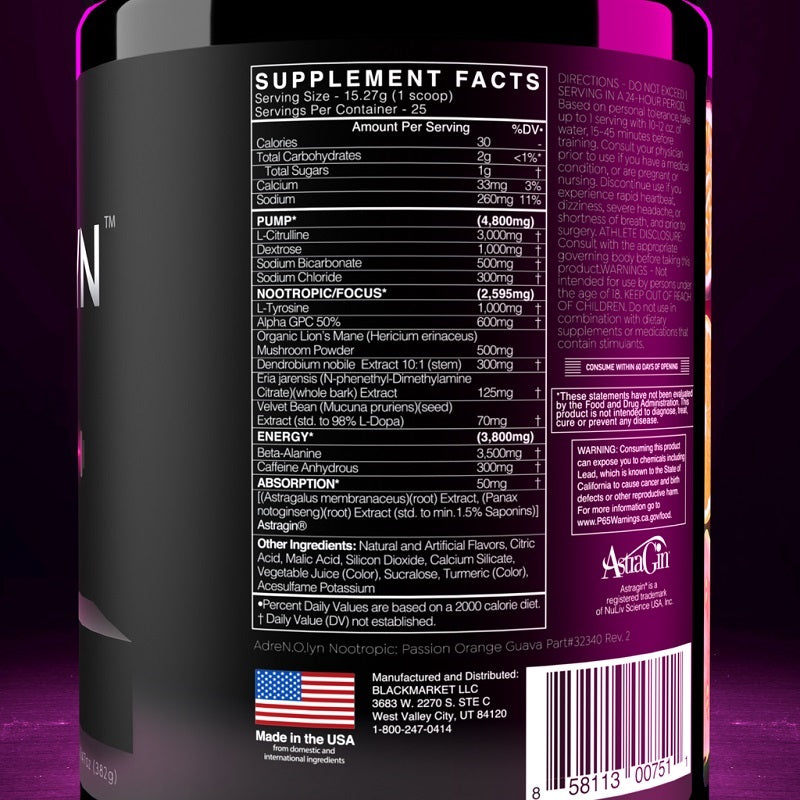 Adrenolyn Nootropic Grape Lime Rickey by BlackMarket