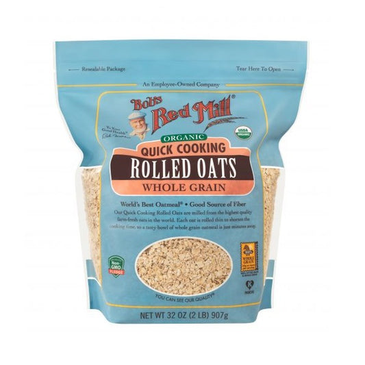 Rolled Oats Quick Cooking Organic 32oz by Bob's Red Mill