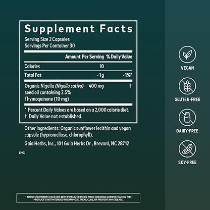 Black Seed Oil Softgels by Gaia Herbs