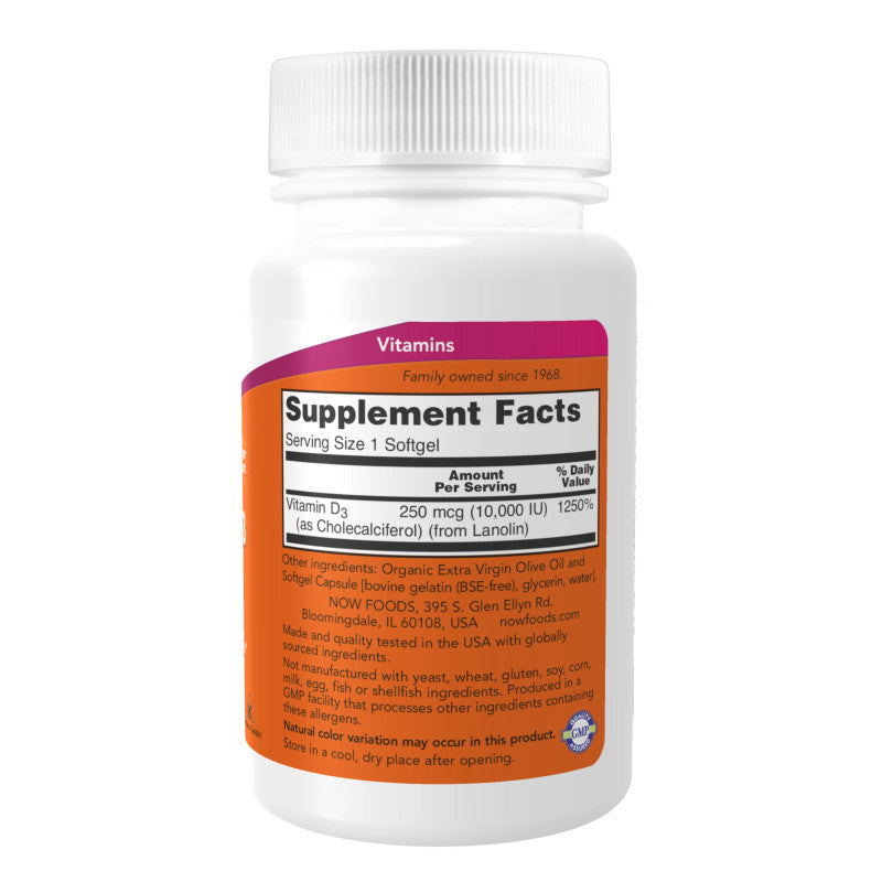 Vitamin D-3 10,000 IU 240sg by Now