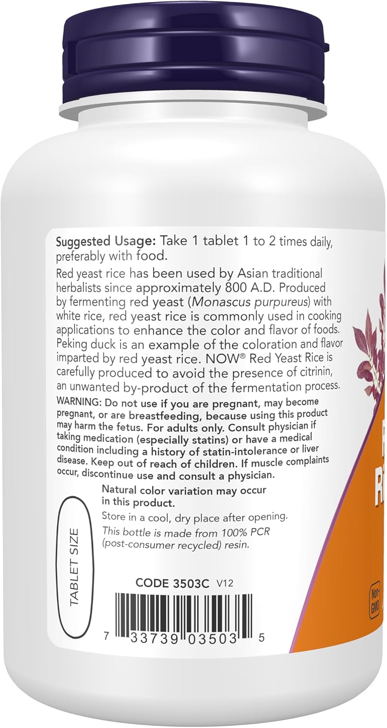 Red Yeast Rice 1,200mg 120tabs by Now