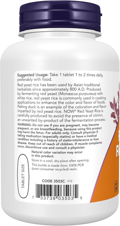 Red Yeast Rice 1,200mg 120tabs by Now