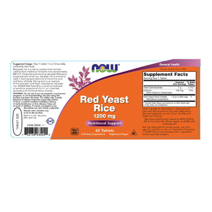 Red Yeast Rice 1,200mg 60tabs by Now