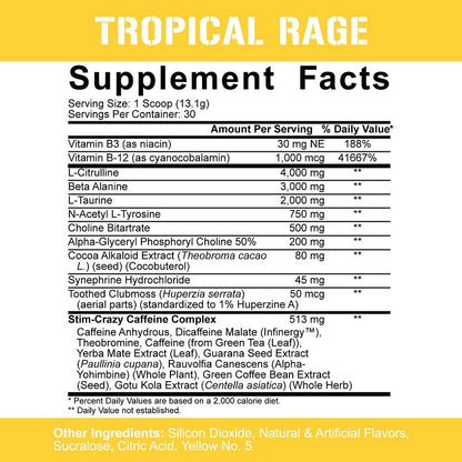 Ruck Nutrition Ruck Rage Mango 5150 Tropical Rage by 5% Nutrition β Wholesale Nutrition