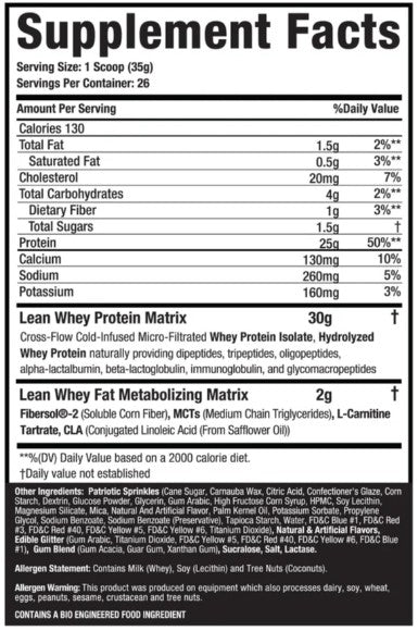 Lean Whey Protein Patriot Cake by Muscle Sport