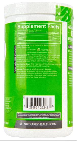 Nutrakey BCAA Powder Unflavored 400g