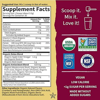 Beets Detox Cranberry Pomegranate Powder by Garden of Life