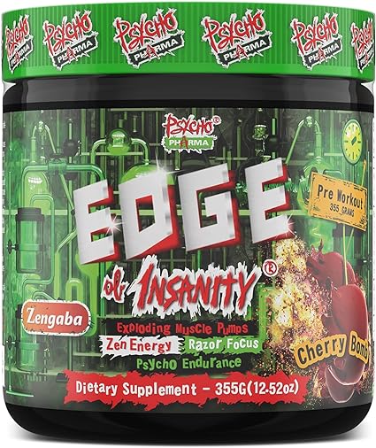 Edge of Insanity Preworkout Cherry Bomb by Psycho Pharma