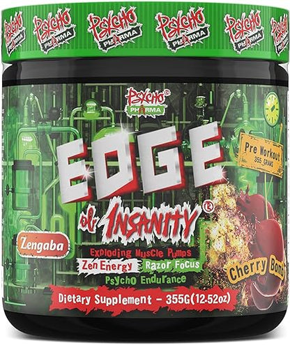 Edge of Insanity Preworkout Cherry Bomb by Psycho Pharma