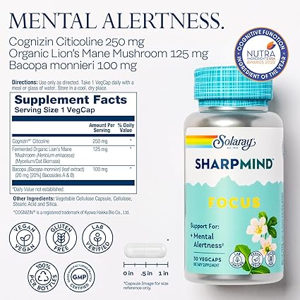 Sharpmind Focus Formula Capsules by Solaray