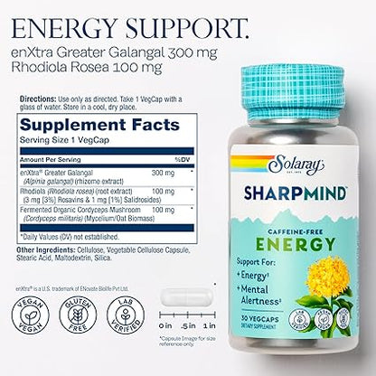 Sharpmind Caffiene Free Energy Formula Capsules by Solaray