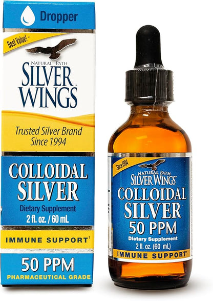 Colloidal Silver 50PPM 2oz Dropper by Natural Path Silver Wings
