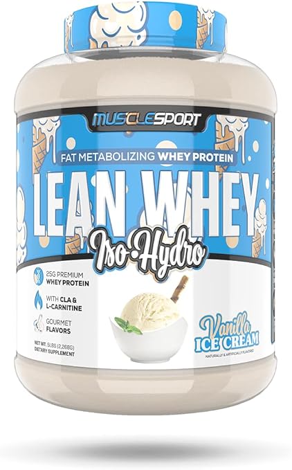 Lean Whey Protein 5lb Vanilla Ice Cream by Muscle Sport