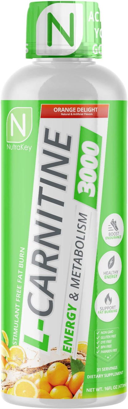 Nutrakey L-Carnitine Liquid Orange 3000mg 16oz