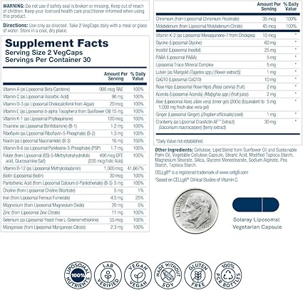 Liposomal Multivitamin Capsules for Women 50+ by Solaray