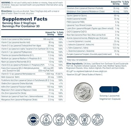 Liposomal Multivitamin Capsules for Men by Solaray