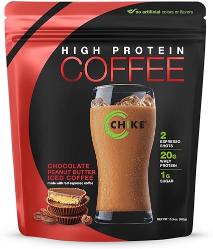 High Protein Coffee Chocolate Peanut Butter Iced Coffee by Chike