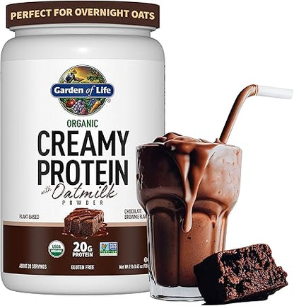 Organic Creamy Oatmilk Protein Powder Chocolate Brownie by Garden of Life