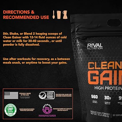Clean Gainer Rival Clean Gainer Chocolate Peanut Butter by Rivalus – Wholesale Nutrition