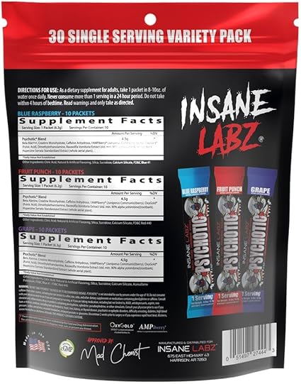 Psychotic PreWorkout Variety Packets by Insane Labz