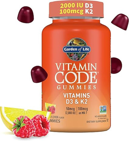 Vitamin Code D3 & K2 Raspberry Lemon Gummies by Garden of Life