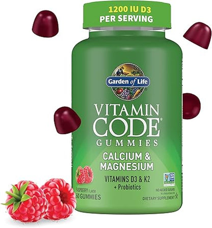 Vitamin Code Calcium Magnesium Raspberry Gummies by Garden of Life