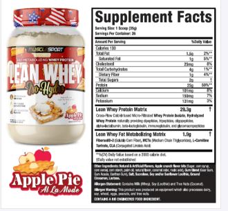 Lean Whey Protein Apple Pie A La Mode by Muscle Sport