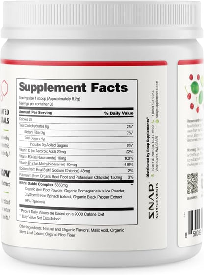 Nitric Oxide Beets Cherry Lime Powder by Snap Supplements