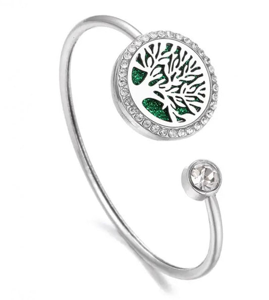 Aromatherapy Bracelet with Locket With Tree Design