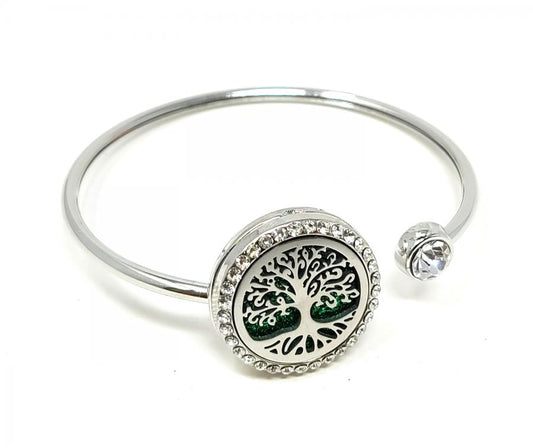 Aromatherapy Bracelet with Locket with Tree Design