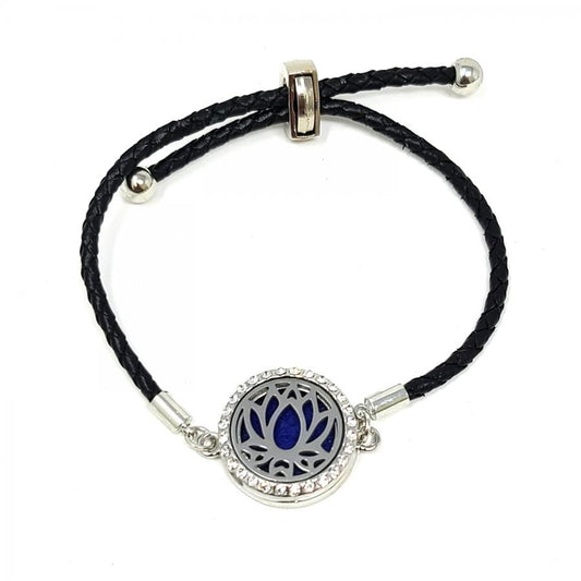 Aromatherapy Bracelet with Locket with Lotus Flower Design