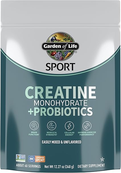 Creatine Monohydrate + Probiotics Powder by Garden of Life