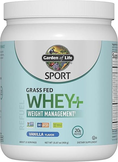 Grass Fed Whey Protein + Weight Management Vanilla Powder by Garden of Life