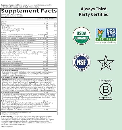 Organic Greens Apple Berry Powder by Garden of Life