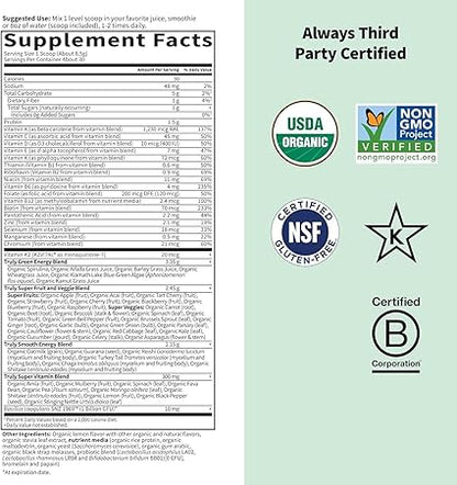 Organic Greens Unflavored Powder by Garden of Life