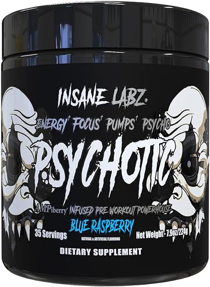 Psychotic Preworkout Blue Raspberry by Insane Labz