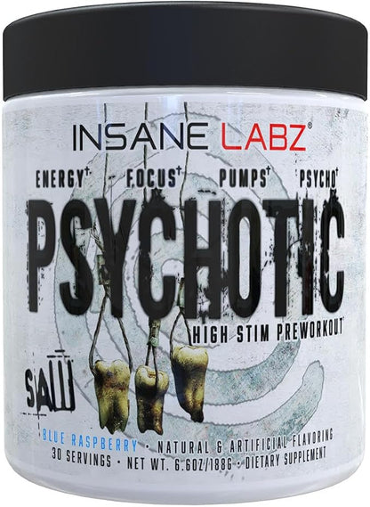 Psychotic Saw Preworkout Blue Raspberry by Insane Labz