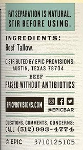 Beef Tallow Grass Fed by Epic