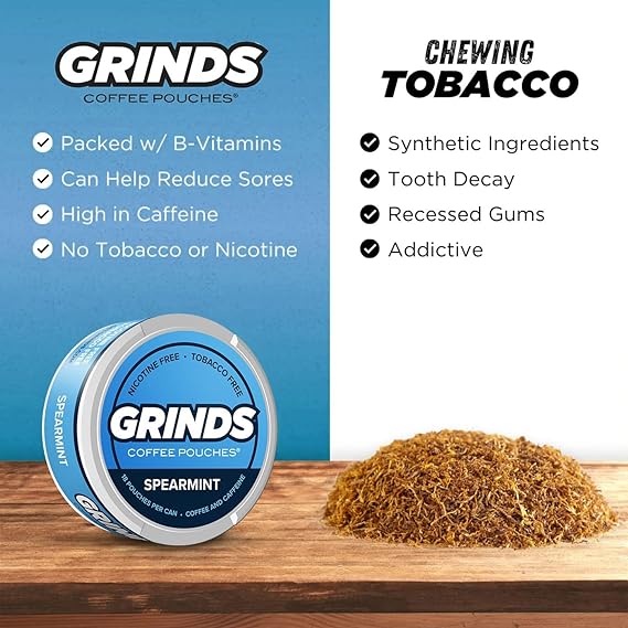 grinds tobacco replacement Coffee Pouches Spearmint by Grinds – Wholesale Nutrition grinds tobacco replacement Coffee Pouches Spearmint by Grinds – Wholesale Nutrition