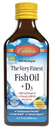 Very Finest Fish Oil+ D3 Lemon by Carlson