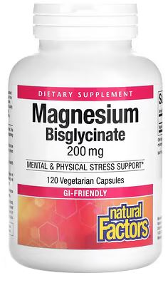 Magnesium Bisglycinate 200mg Capsules by Natural Factors