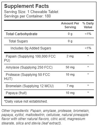 Papaya Enzyme Pineapple Chewable Tablet by Solaray