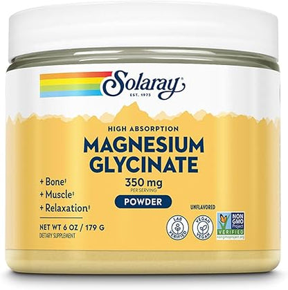 Magnesium Glycinate Unflavored Powder by Solaray