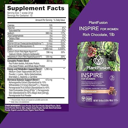 Inspire Plant Protein For Women Chocolate by Plant Fusion