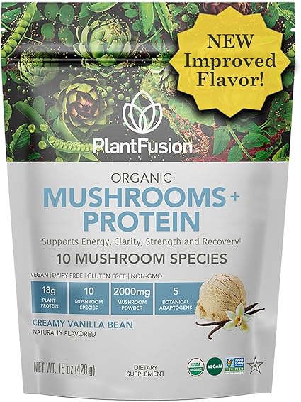 Organic Mushrooms + Protein Vanilla Bean by Plant Fusion