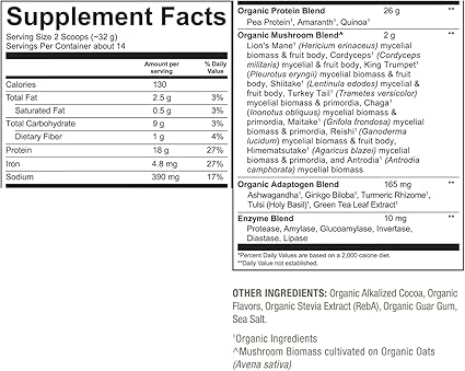 Organic Mushrooms + Protein Chocolate by Plant Fusion